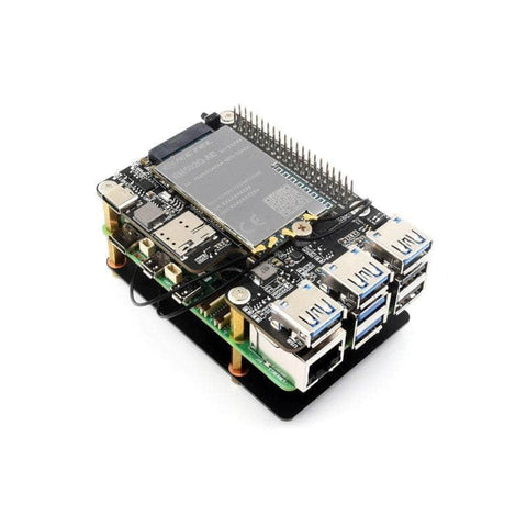Waveshare Raspberry Pi PCIe to M.2 4G/5G And USB 3.2 HAT for Raspberry Pi 5
