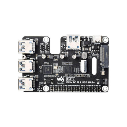 Waveshare Raspberry Pi PCIe To USB 3.2 Gen1 and M.2 HAT For Raspberry Pi 5