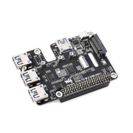 Waveshare Raspberry Pi PCIe To USB 3.2 Gen1 and M.2 HAT For Raspberry Pi 5
