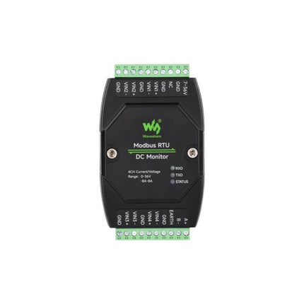 Waveshare Relay Module Industrial 4-Ch DC Monitoring 16-bit High-Precision Acquisition Voltage and Current