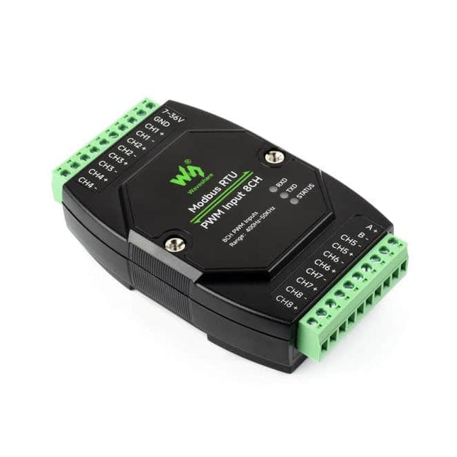 Waveshare Relay Module Industrial 8-Ch PWM Input Module, Modbus RS485 RTU Interface