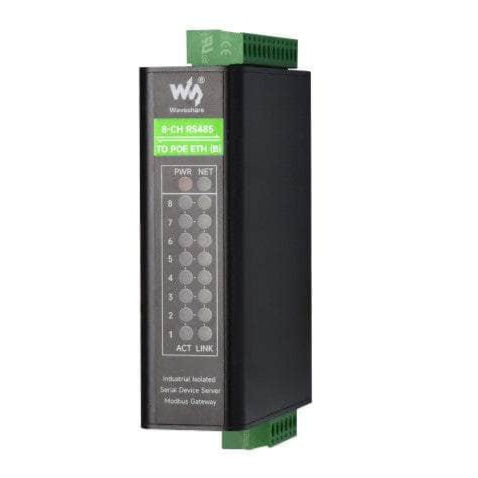 Waveshare Relay Module Industrial Isolated 8-Ch RS485 to RJ45