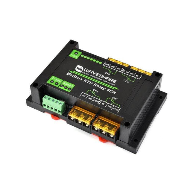 Waveshare Relay Module Industrial RS485 4-ch High Current 30A Relay with RS485