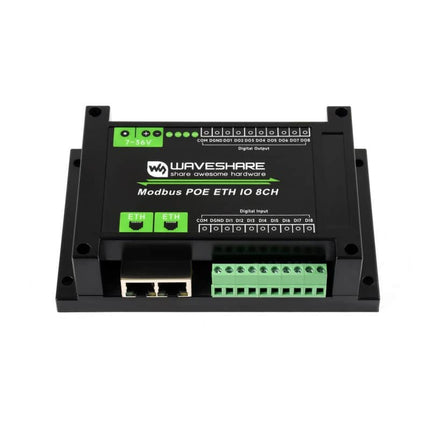 Waveshare Remote Controller Industrial 8-Ch POE Ethernet Digital Input/Output Modbus RTU/TCP Protocol
