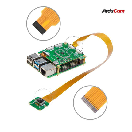 Arducam Camera Arducam 64MP Autofocus Quad-Camera Kit for Raspberry Pi B0402