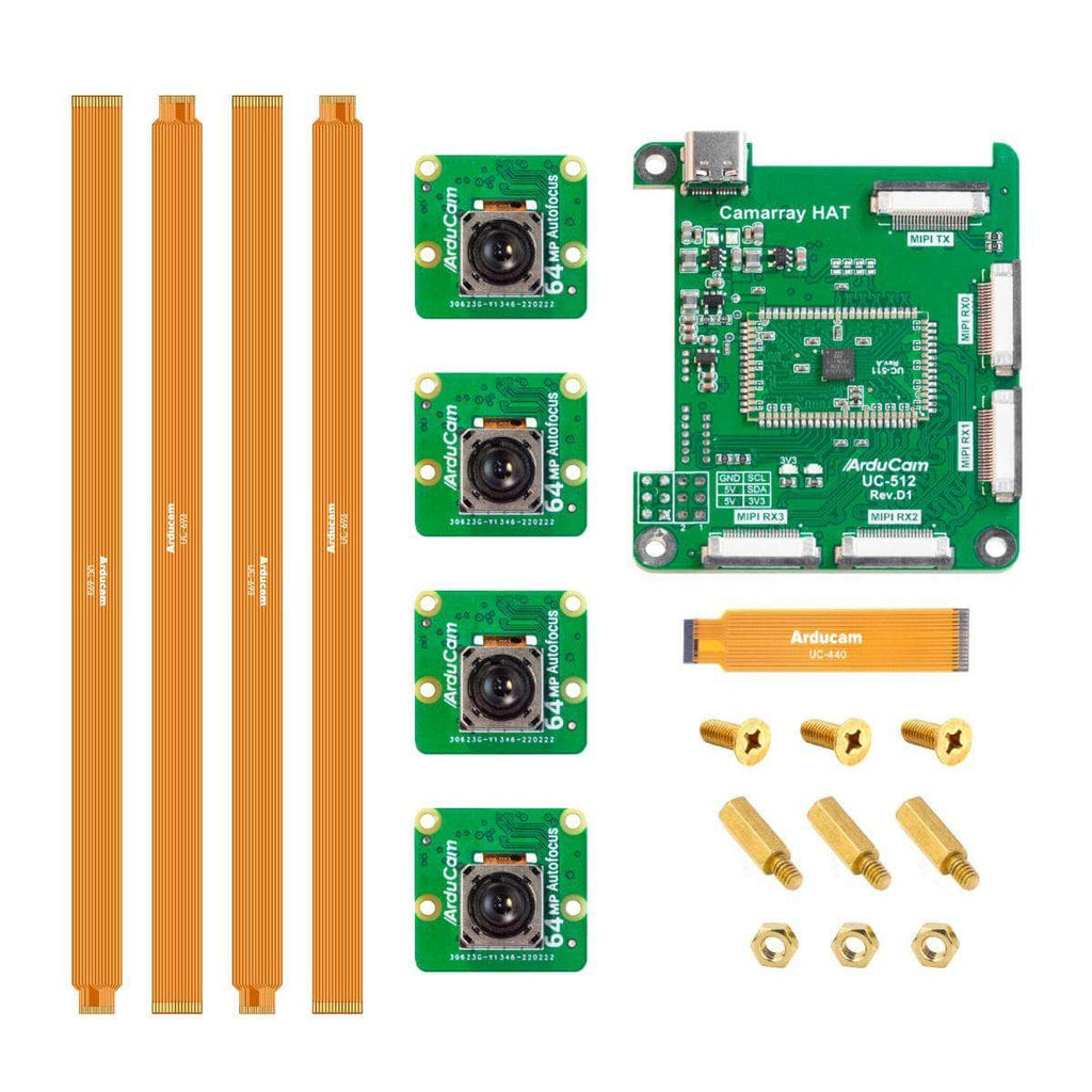 Arducam 64MP Autofocus Quad-Camera Kit for Raspberry Pi B0402