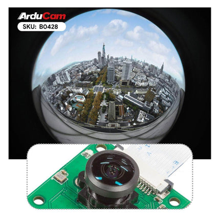 Arducam Camera Arducam Ultra Wide Angle Fisheye 5MP OV5647 Camera B0428