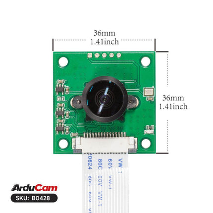 Arducam Camera Arducam Ultra Wide Angle Fisheye 5MP OV5647 Camera B0428