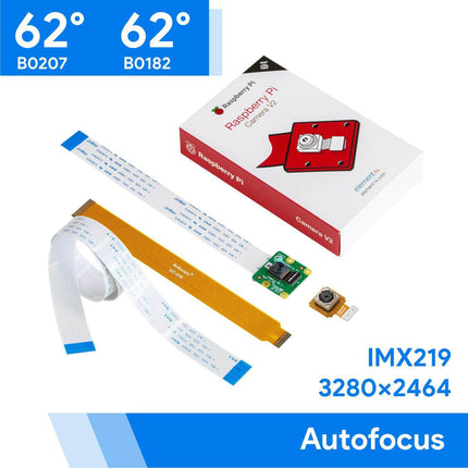 Raspberry Pi Official Camera Module V2 with 8 Megapixel IMX219 Autofocus (B0207+B0182)