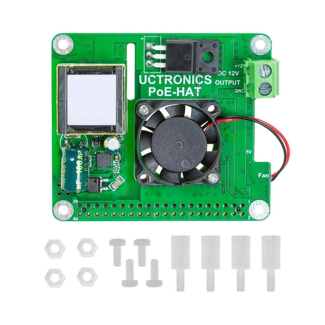 Arducam Raspberry Pi PoE HAT Splitter for Raspberry Pi with Cooling Fan
