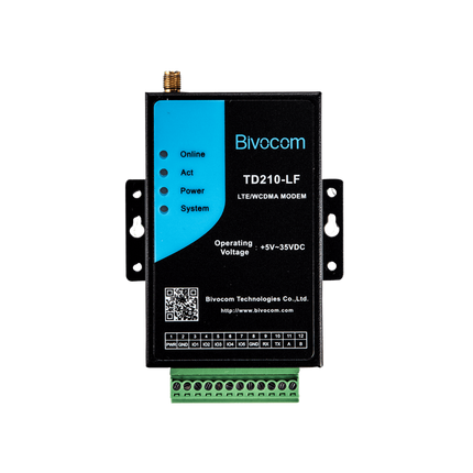 Bivocom IoT Comms Industrial Cellular 4G Modem with Terminal Block Supports RS-232/485/422 I/O