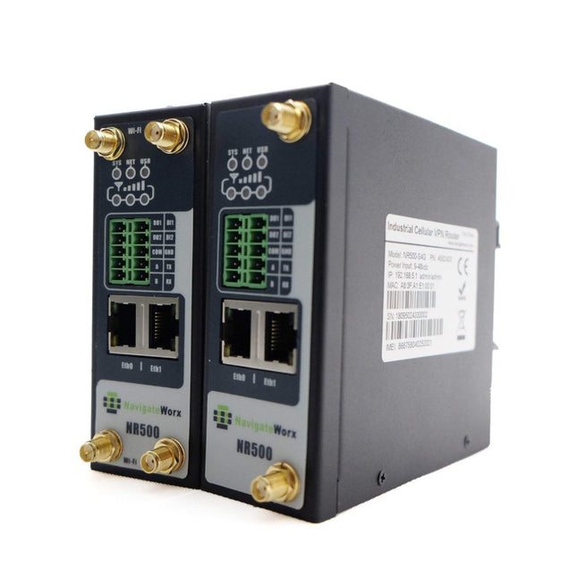 NavigateWorx IoT Comms Standard (Dual SIMs, 2 LAN/Eth Ports) / No Accessories Required Industrial Premium 4G LTE Cellular NR500 Standard VPN Router Dual SIMs (AU Freq.)