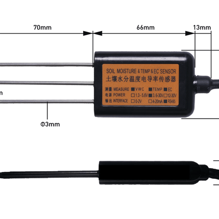 Seeed Studio Soil Moisture Sensor Industrial Soil Moisture, Temperature & EC Sensor MODBUS-RTU RS485 (S-Soil MTEC-02A)