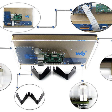 Waveshare Touch Display 10.1 Inch HDMI LCD 1024x600 (H) Capacitive Touch Screen (with case)